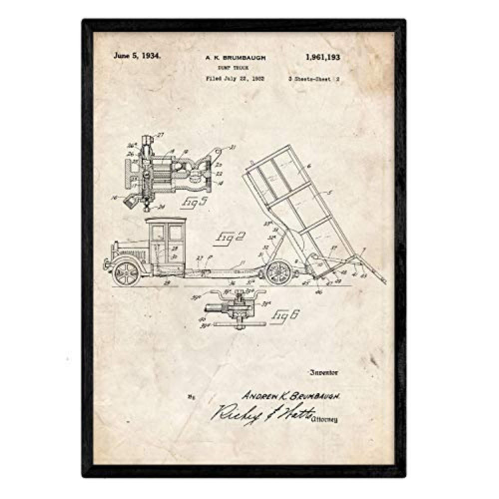 POSTER Abfall-Lkw Patent 2 A3 Rahmenlos - Klar, Papier (29.7/5/42cm) - Nacnic