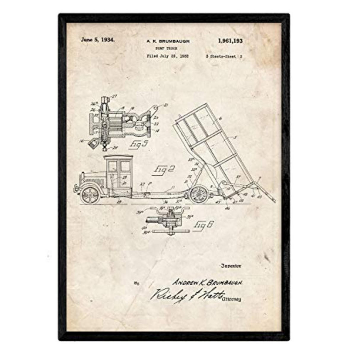 POSTER Abfall-Lkw Patent 2 A3 Rahmenlos - Klar, Papier (29.7/5/42cm) - Nacnic
