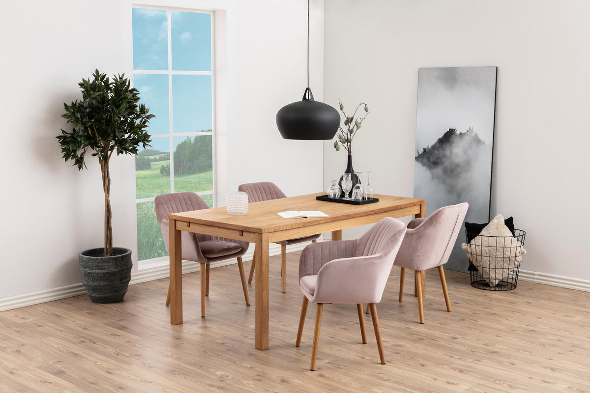 ARMLEHNSTUHL dusty rosa, Eiche - Rosa, Holzwerkstoff (57/83/61cm) - ebuy24