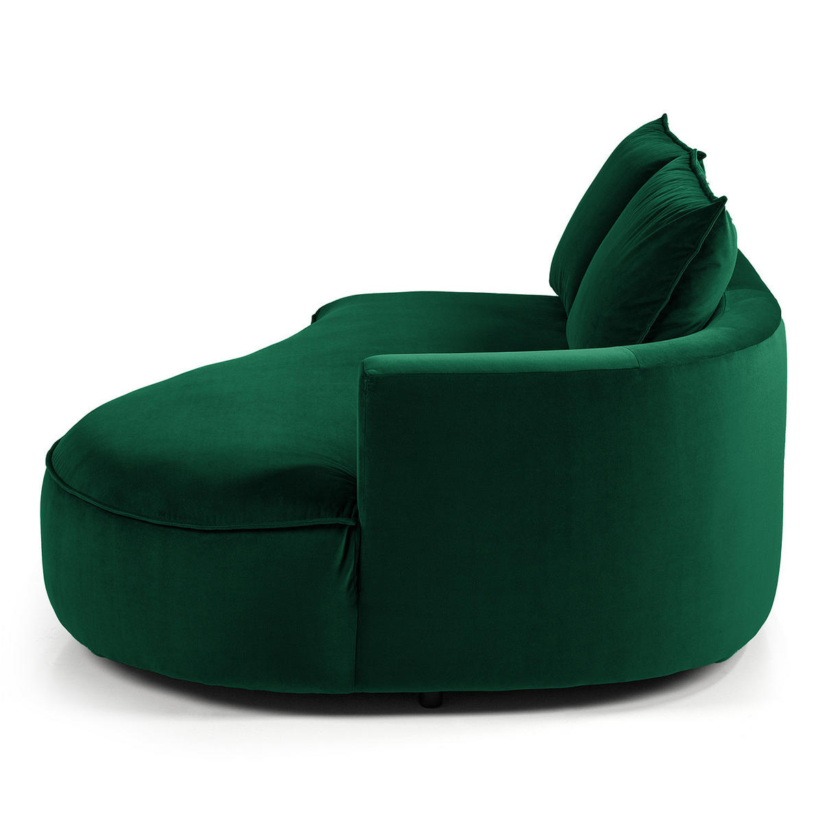 OTTOMANE - modular - Dunkelgrün/Schwarz, Kunststoff/Textil (196/82/146cm) - home24