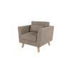 SESSEL Mario Dunkelbeige Microfaser - Beige/Naturfarben, Holz/Textil (96/90/89cm) - S-Style Möbel