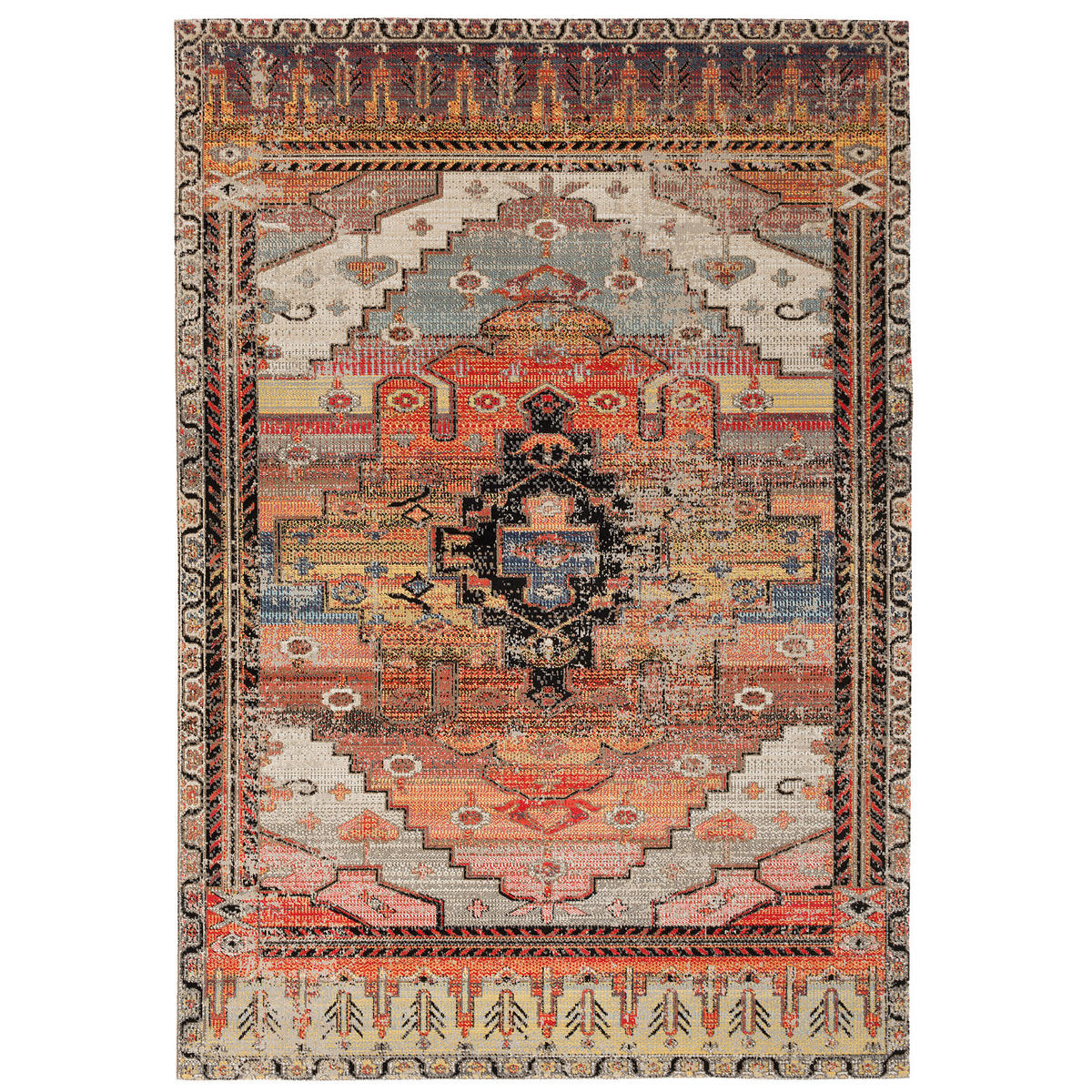 KURZFLOR DESIGNER TEPPICH MODERN VINTAGE ORIENT MUSTER - Rostfarben, Textil (200/290cm) - Pergamon