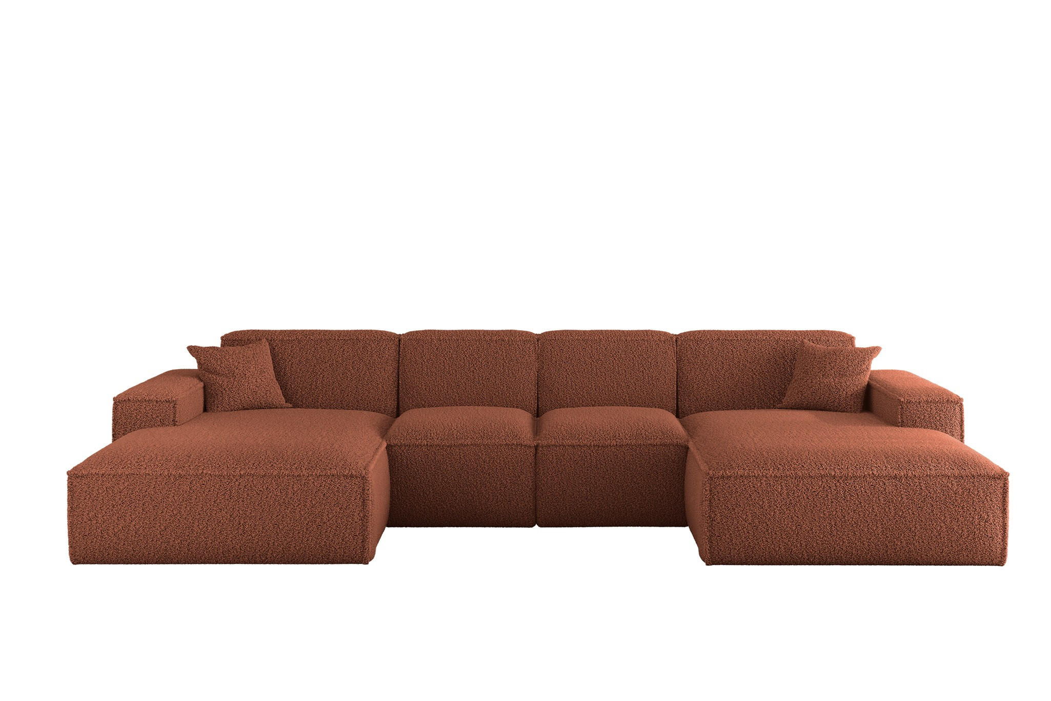 WOHNLANDSCHAFT Celes Premium Xs Sven - Rotbraun, Holzwerkstoff/Textil (342/73/165cm) - Fun Möbel