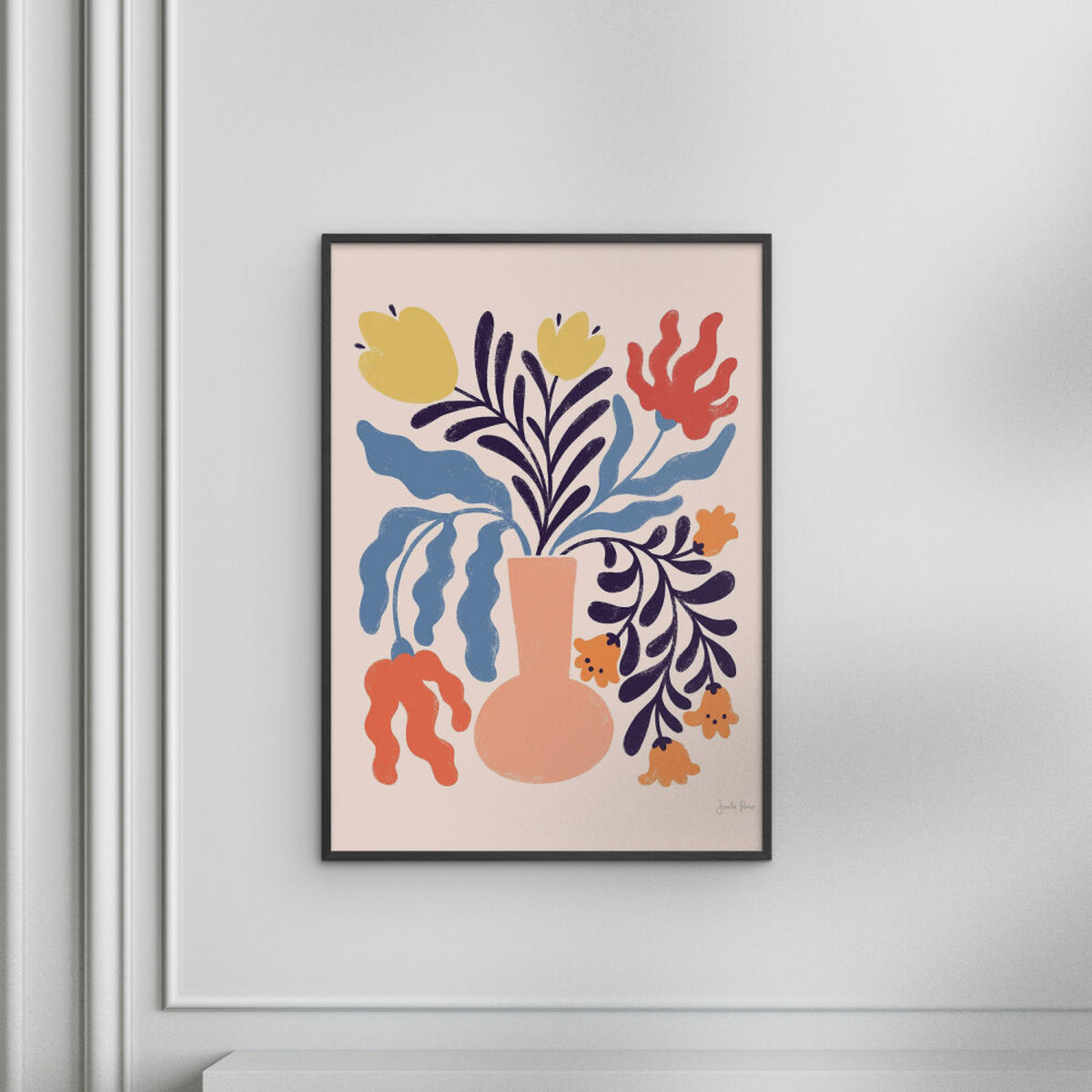 POSTER mit Rahmen Wild Apple - Floral No. 1 - Multicolor/Schwarz, Holz/Papier (30/40cm) - Poster&Frame