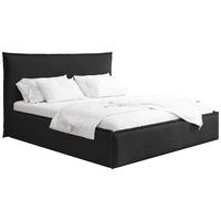 POLSTERBETT Pillow mit Bettkasten, Lattenrost & hohem Kopfteil in Schwarz Bouclé 120x200 cm - Birkefarben/Schwarz, Holz/Kunststoff (120/200cm) - WFL GROUP