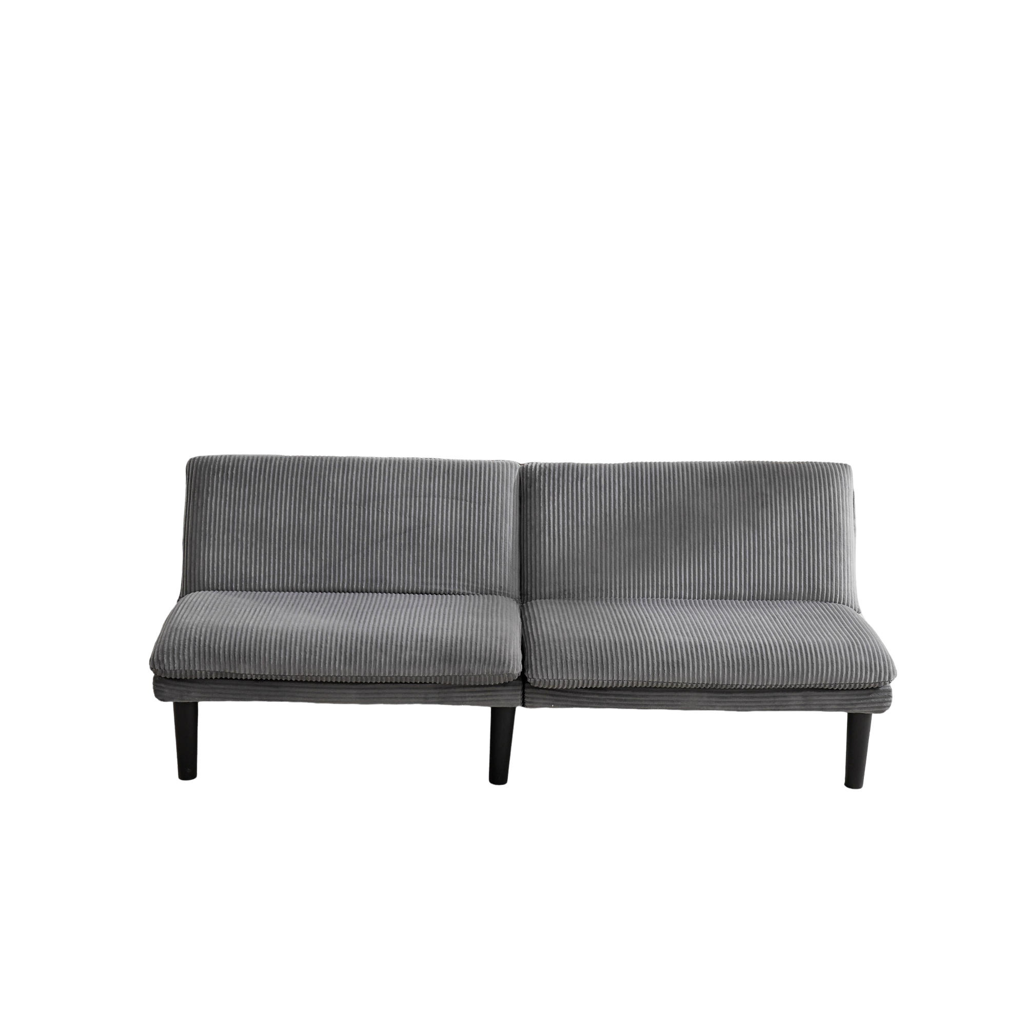 SCHLAFSOFA 167/43/67 cm in Grau Cord - Grau, Textil (86/67/168cm) - Oxeza