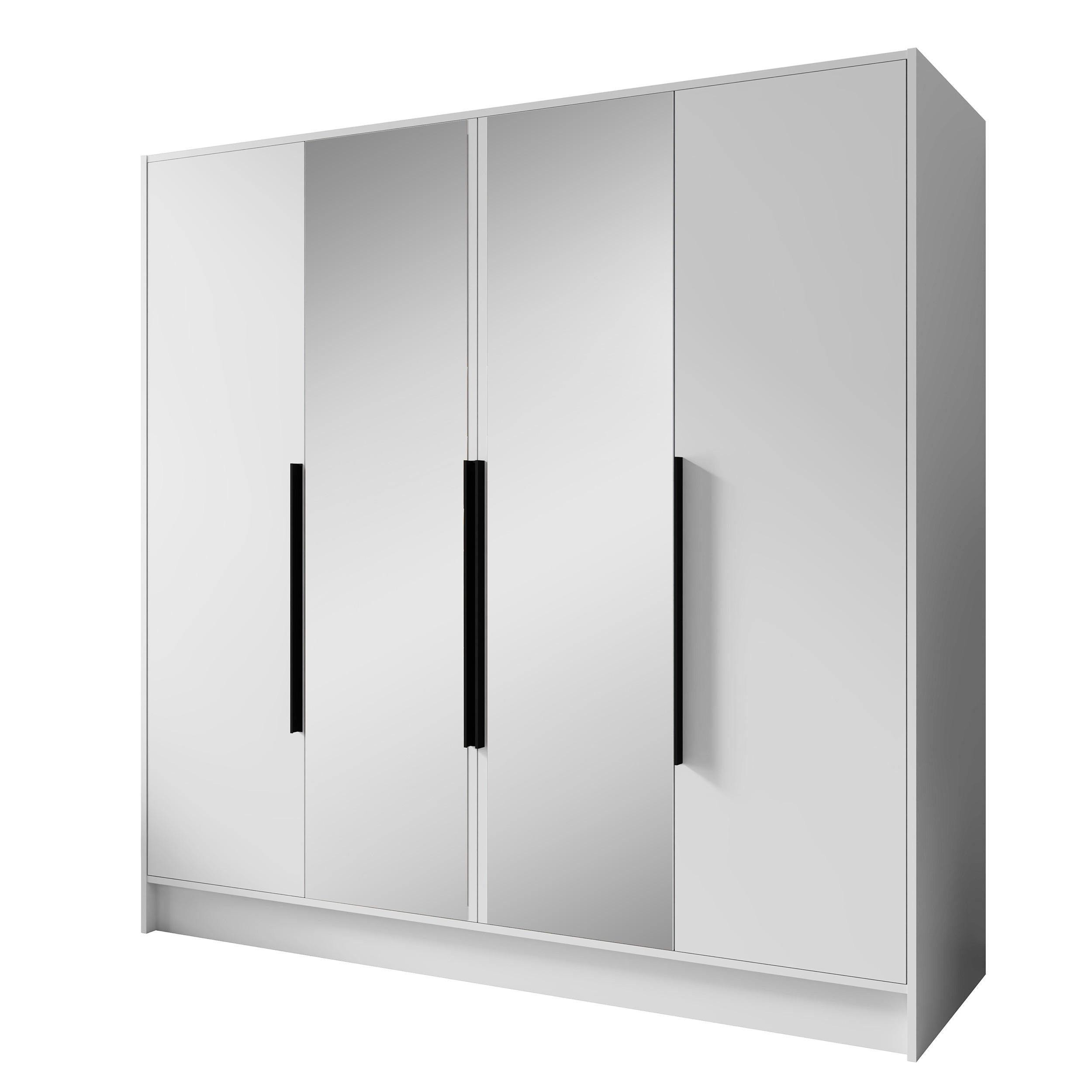Beautysofa Drehtürenschrank Weiß 200x200x51 cm