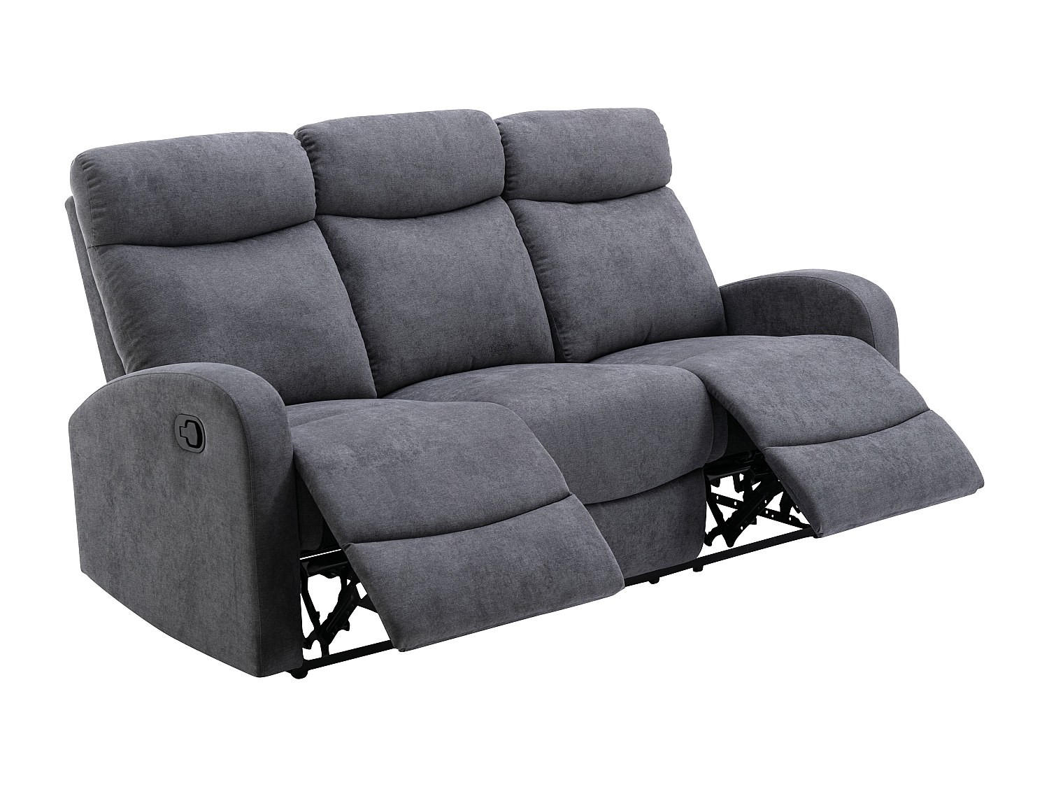 RELAXSOFA - 3 Personen-Sitzer - Stoff - Grau - - Grau, Textil (180/100/95cm) - Vente-Unique