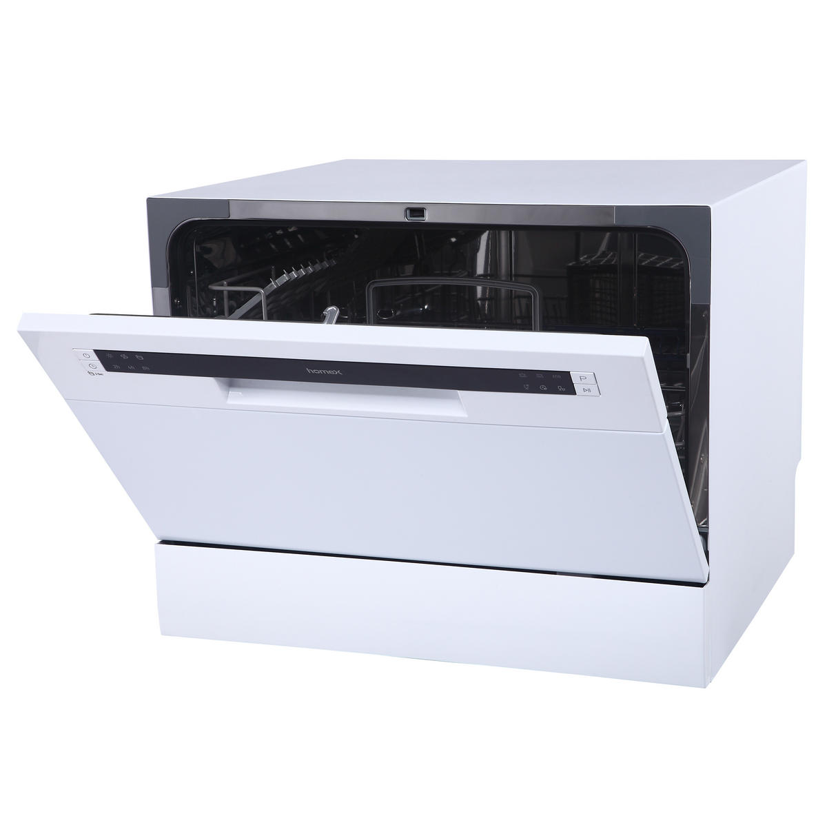 TISCHGESCHIRRSPÜLER, 6 Programme, Mini Spülmaschine für 6 Maßgedecke, Ideal für kleine Wohnungen, AquaStop, GST6AE-W weiß - Weiß, Kunststoff/Metall (55/44/50cm) - homeX