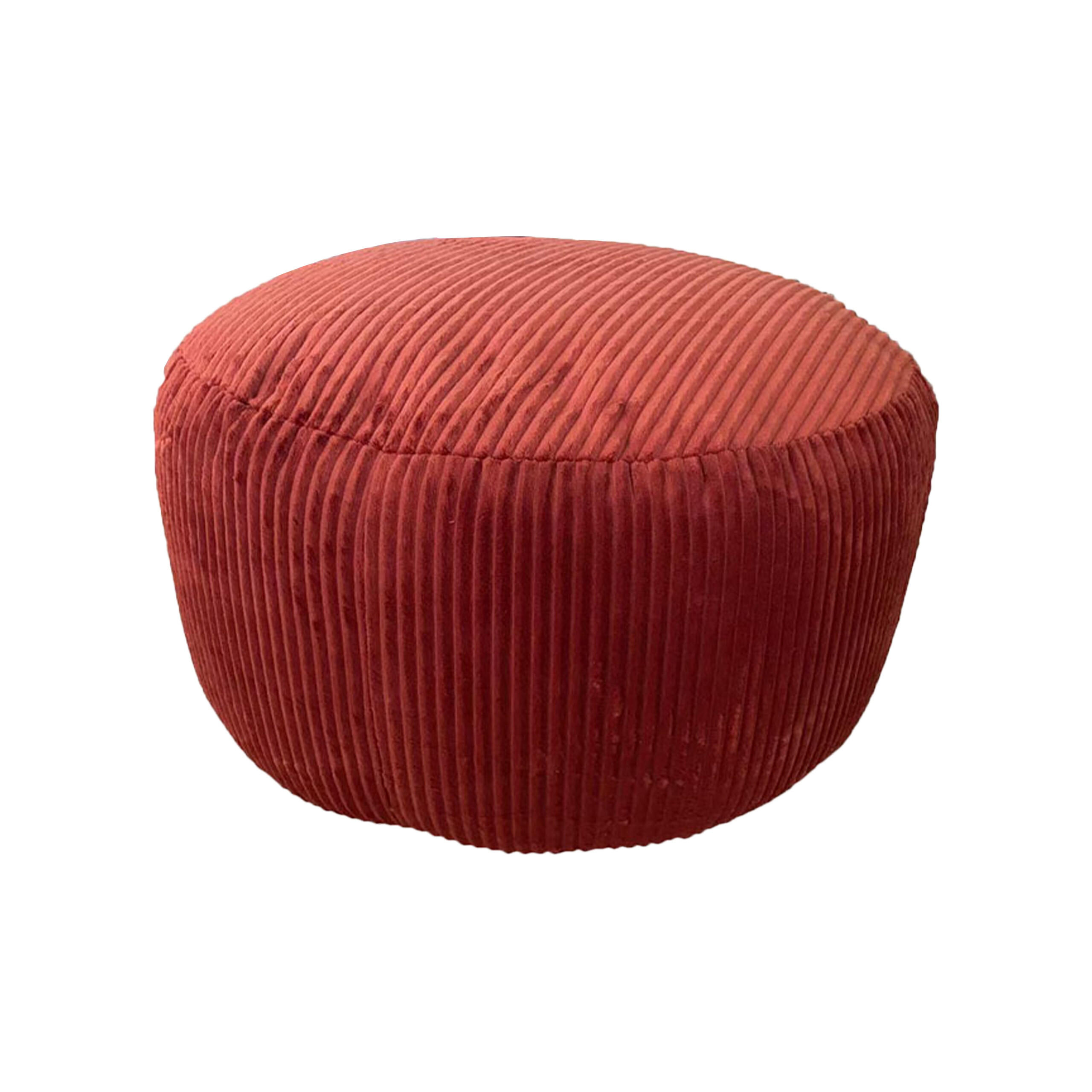 CORD-POUF - Rostfarben/Dunkelrot, Kunststoff/Textil (35/25/35cm) - Relaxdays