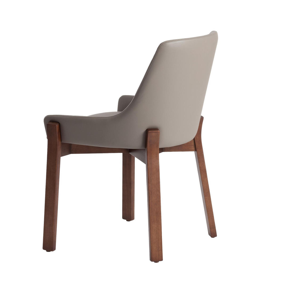 STUHL Dunkelnerz aus Kunstleder 59/60/80 cm - Taupe/Fango, Leder/Holz (59/80/60cm) - ANGEL CERDA