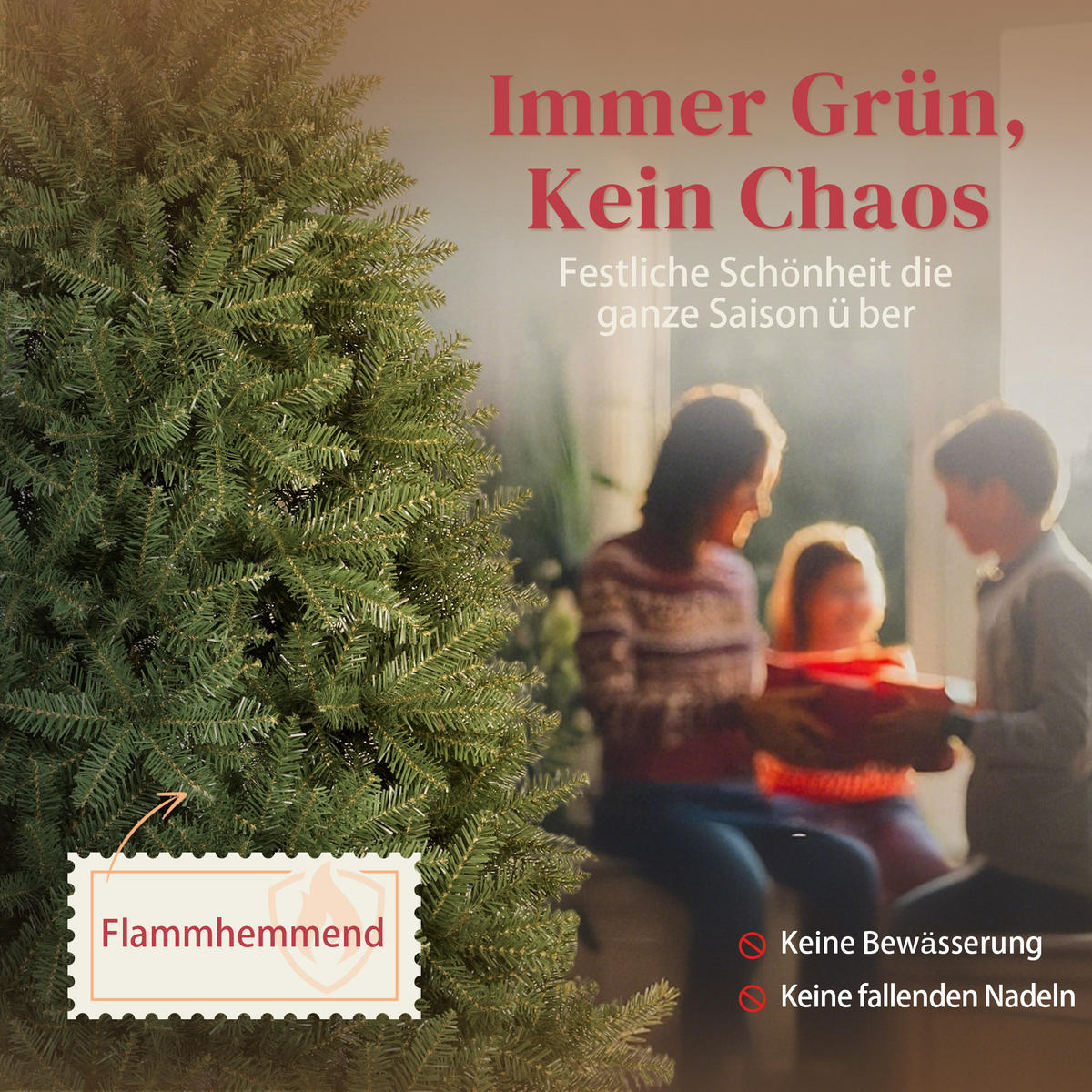 WEIHNACHTSBAUM künstlich 180 cm Christbaum mit 1687 dichten Zweigen Grün - Grün, Kunststoff (180cm) - HOMCOM