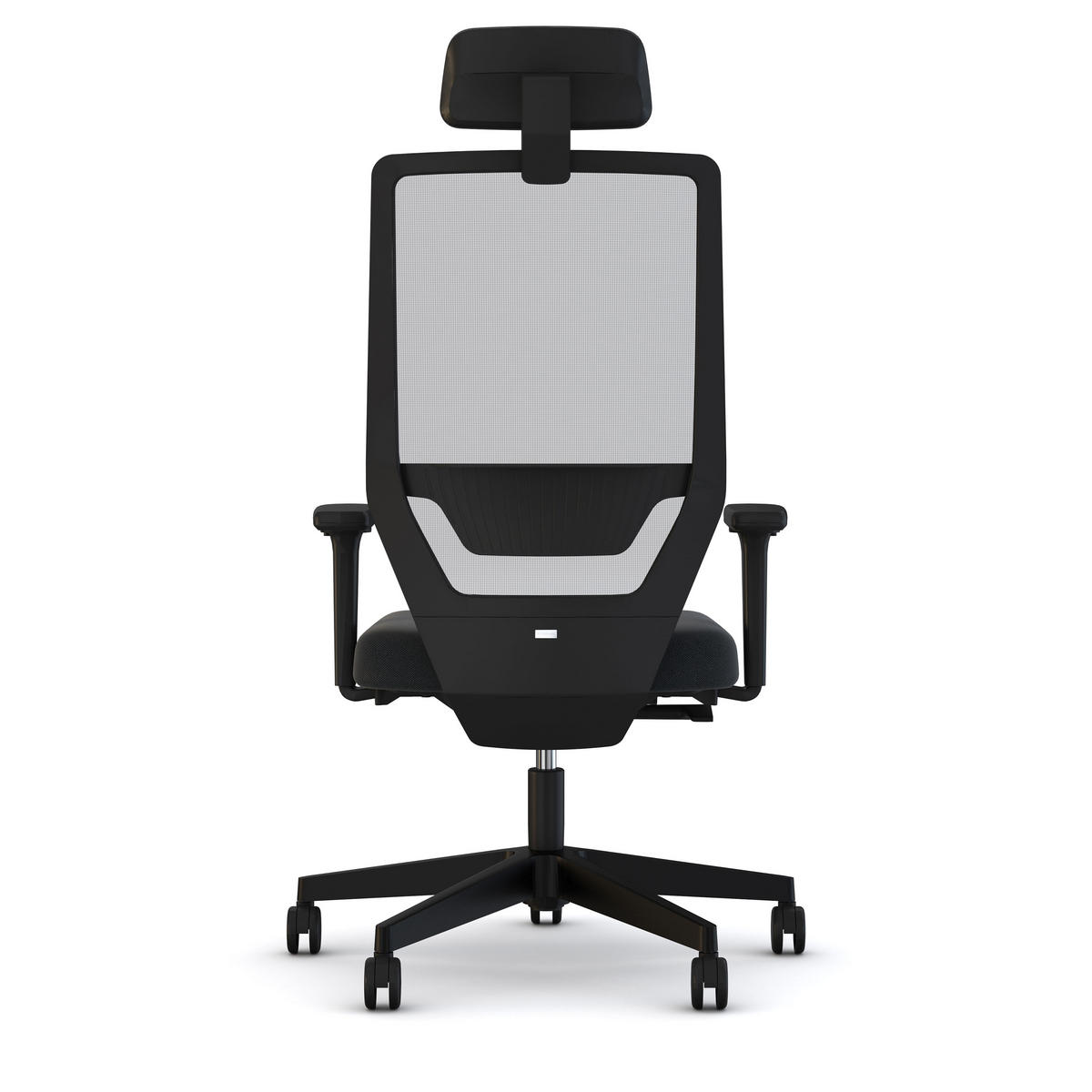 DREHSTUHL Bürostuhl Streamo mit Netzrücken und Kopfstütze wie Sitz Schwarz Netzrücken für Luftzirkulation - Schwarz, Textil (48/132/61cm) - ASSMANN