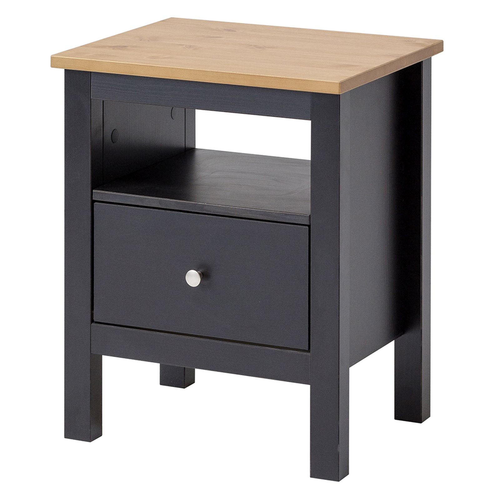 NACHTTISCH Massivholz 37/45/55 cm - Hellbraun/Schieferfarben, Holz (45/55/37cm) - hagge home
