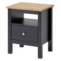 NACHTTISCH Massivholz 37/45/55 cm - Hellbraun/Schieferfarben, Holz (45/55/37cm) - hagge home
