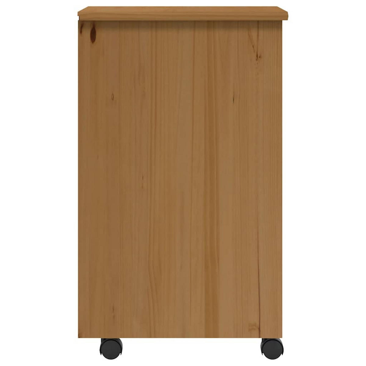 ROLLSCHRANK MIT SCHUBLADEN MOSS HONIGBRAUN MASSIVHOLZ KIEFER - Braun, Holz (39/65.5/34cm) - vidaXL