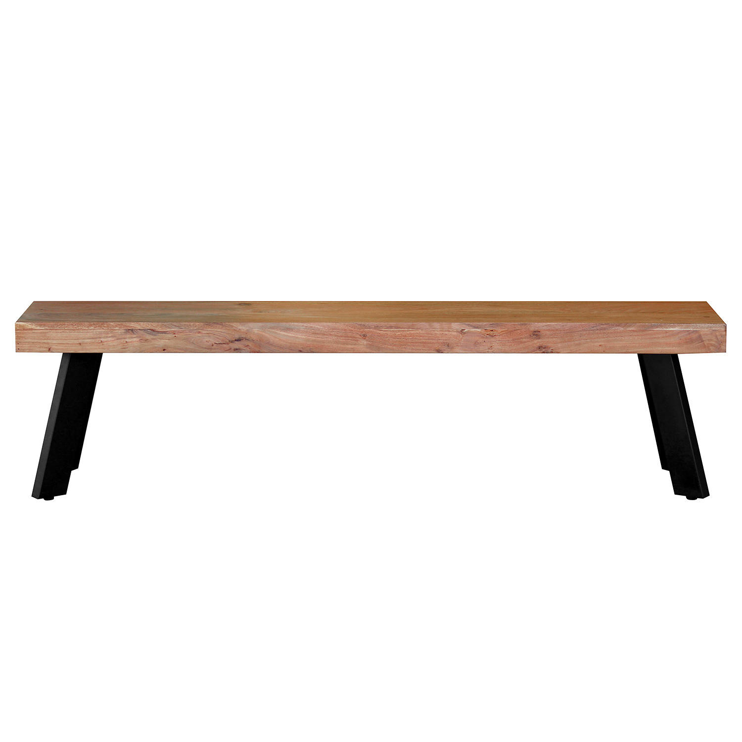 SITZBANK - Akazie massiv / Eisen - Akaziefarben, Holz (178/45/38cm) - home24