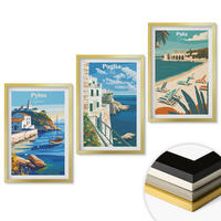 WANDBILDER 3er Set - 40x60 cm Goldrahmen - Küstenlandschaften des Tourismus - Goldfarben, Kunststoff (40/60cm) - ArtPrintCave