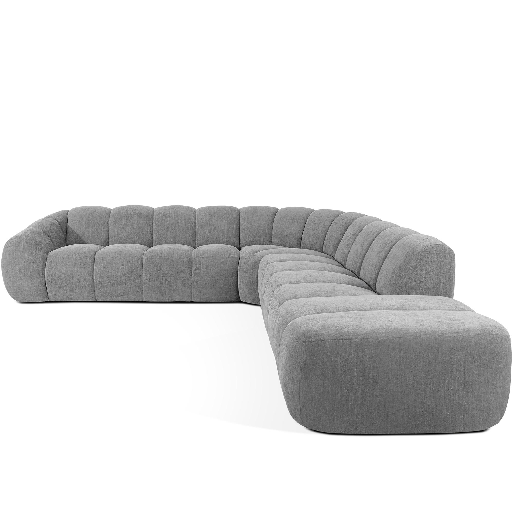 ECKSOFA RECHTS FLAVA, hell Aschgrau - Hellgrau, Holz/Holzwerkstoff (310/354cm) - KONSIMO®