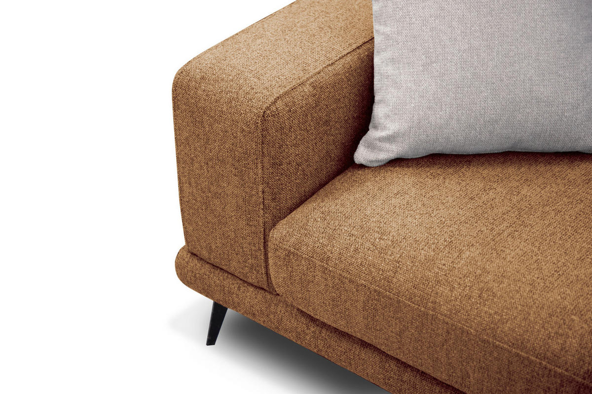 ECKSOFA MEDIOLANE 4-Sitzer, orange - Orange, Holzwerkstoff/Textil (282/219cm) - Courtois Laville