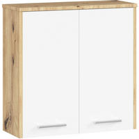 BADEZIMMERSCHRANK FIN Artisan Eiche/Weiß 60x60x22,5 cm - Weiß/Eiche Artisan, Holzwerkstoff/Kunststoff (60/60/22.5cm) - Akord