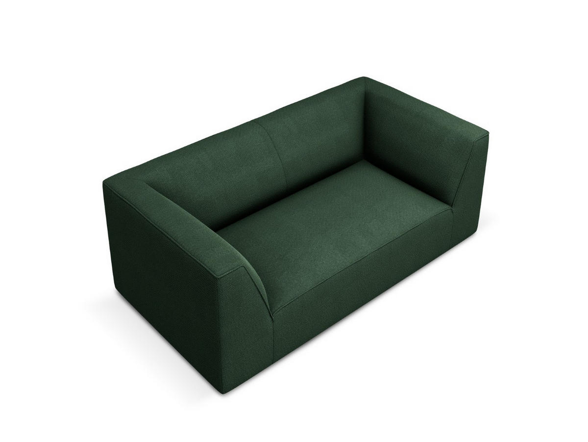 SOFA Ruby aus strukturiertem Stoff grün 2 Sitzplätze - Grün, Textil (174/69/93cm) - Micadoni
