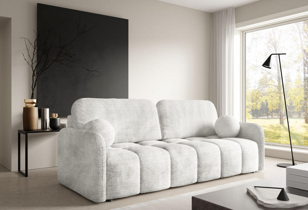 SOFA Cremona 01 Ausziehbar Mit Bequemem Sitz - Weiß, Textil (218/90/88cm) - Sepro Meble