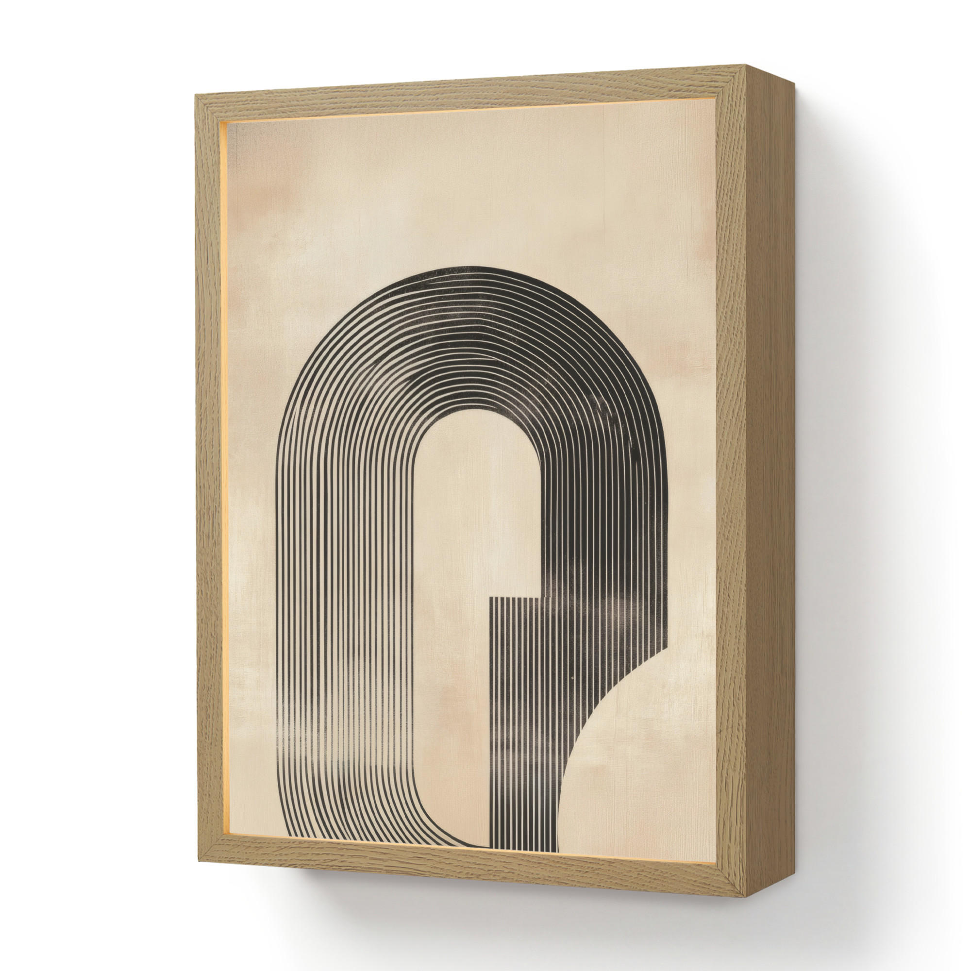 OnlyWow NÁSTĚNNÁ LAMPA S AKUMULÁTOREM Luk - Pruhy - Minimalistický - Černý 30x40 cm