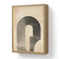 NÁSTĚNNÁ LAMPA S AKUMULÁTOREM Luk - Pruhy - Minimalistický - Černý 30x40 cm - béžová, kompozitní dřevo (30/40/8cm) - OnlyWow