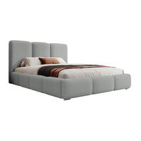 POLSTERBETT Bauro mit Bouclé-Bezug Hellgrau 140x200 cm - Silberfarben/Hellgrau, Textil (140/200cm) - Selsey