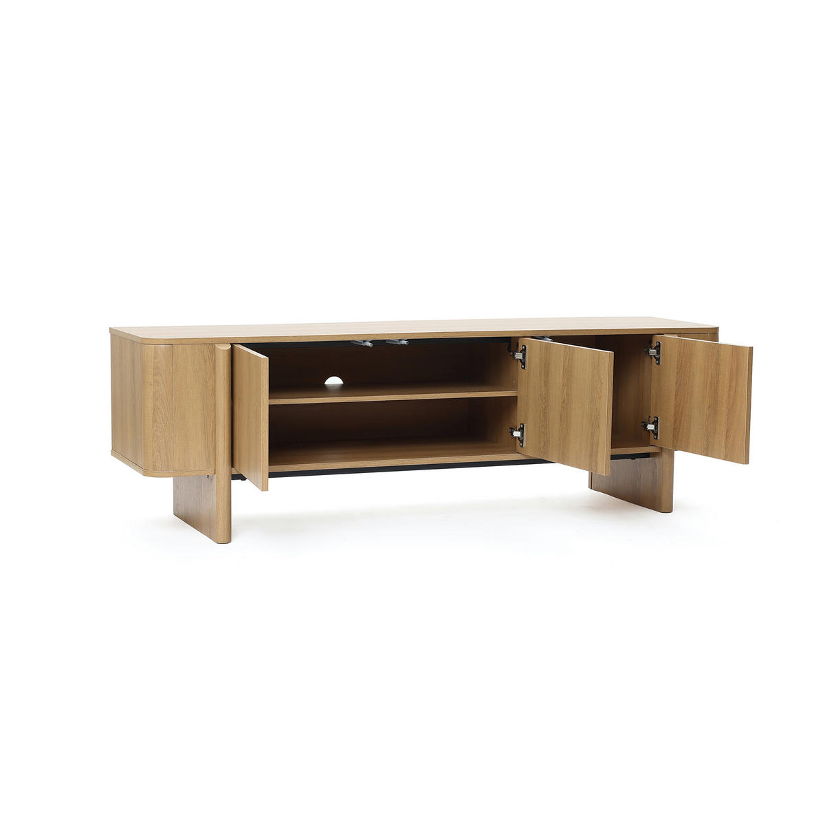 TV-SCHRANK Modern im Lowboard-Design,Eichenfarben,Holzoptik | B160 x T40 x H50 cm - Eichefarben, Holz (160/50/40cm) - Hometopia
