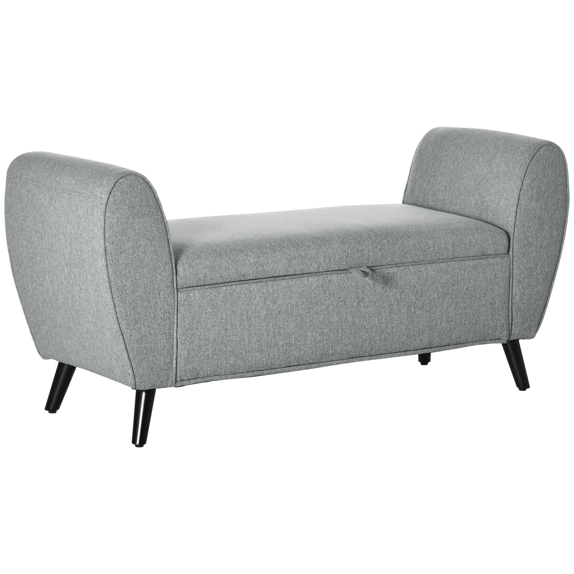 SITZBANK, Polsterbank, Hellgrau - Hellgrau, Kunststoff (49/68/140cm) - HOMCOM