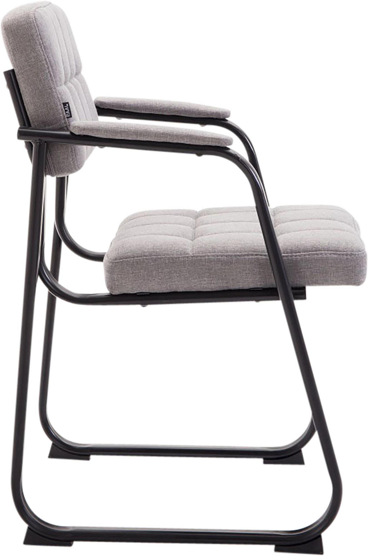 ARMLEHNENSTUHL Stoff hellgrau - Hellgrau, Textil/Metall (59/84/58cm) - CLP