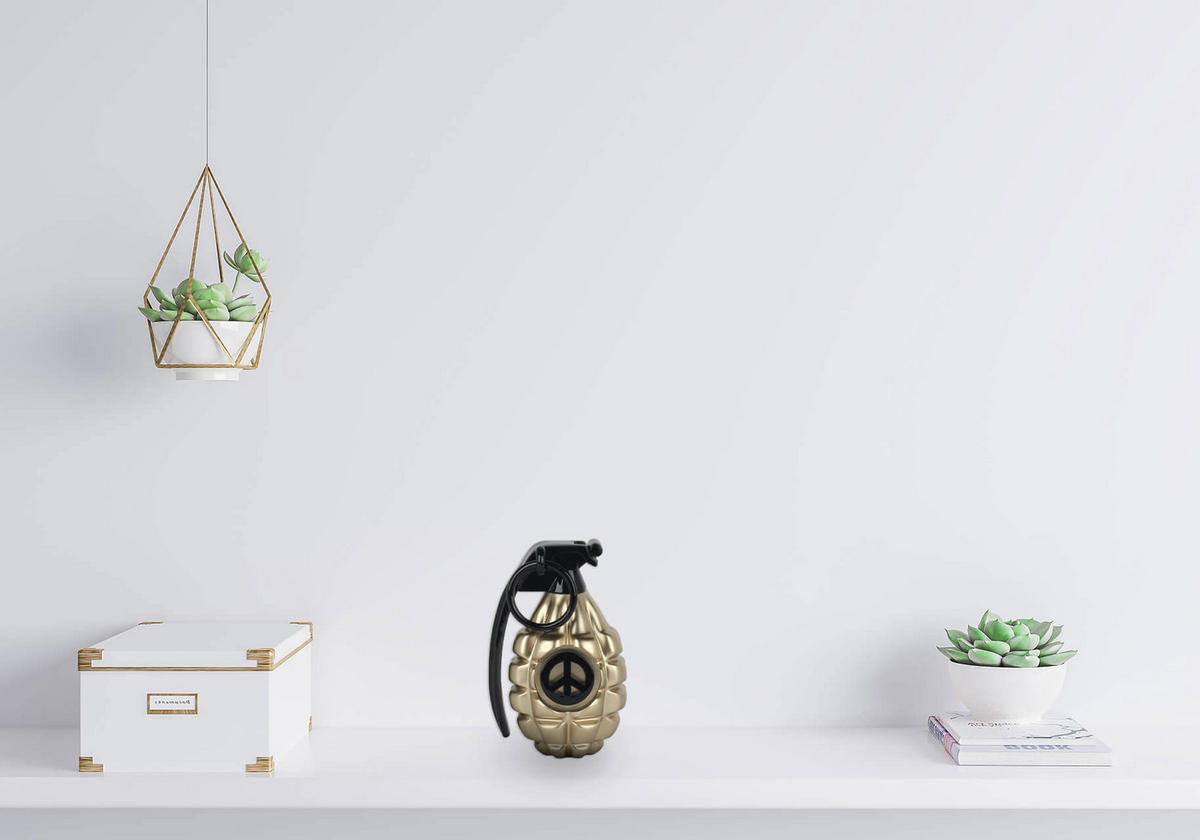 SKULPTUR Gold 15/25 cm - Goldfarben/Schwarz, Stein (1.2/25/13cm) - KUNSTLOFT