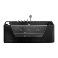 WHIRLPOOLBADEWANNE - 1 Person - Glas, Acryl - Schwarz - - Schwarz, Glas/Kunststoff (170/58/85cm) - Vente-Unique