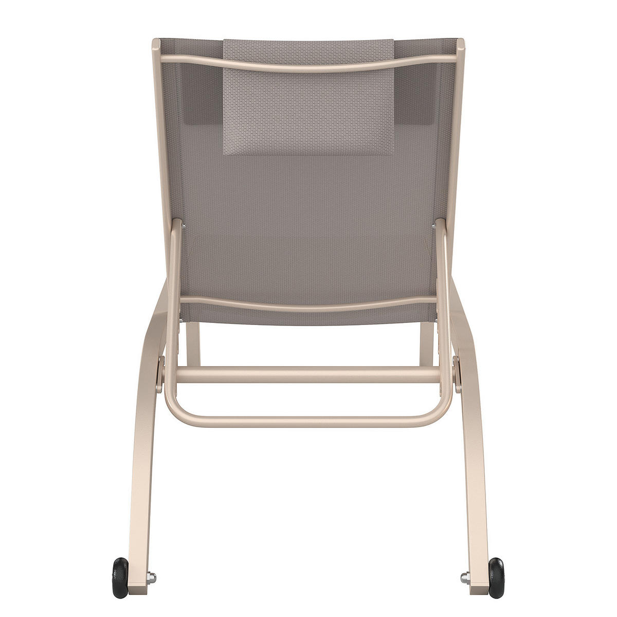 SONNENLIEGE - Polyrattan / Stahl - Beige, Textil/Metall (67/35/196cm) - home24