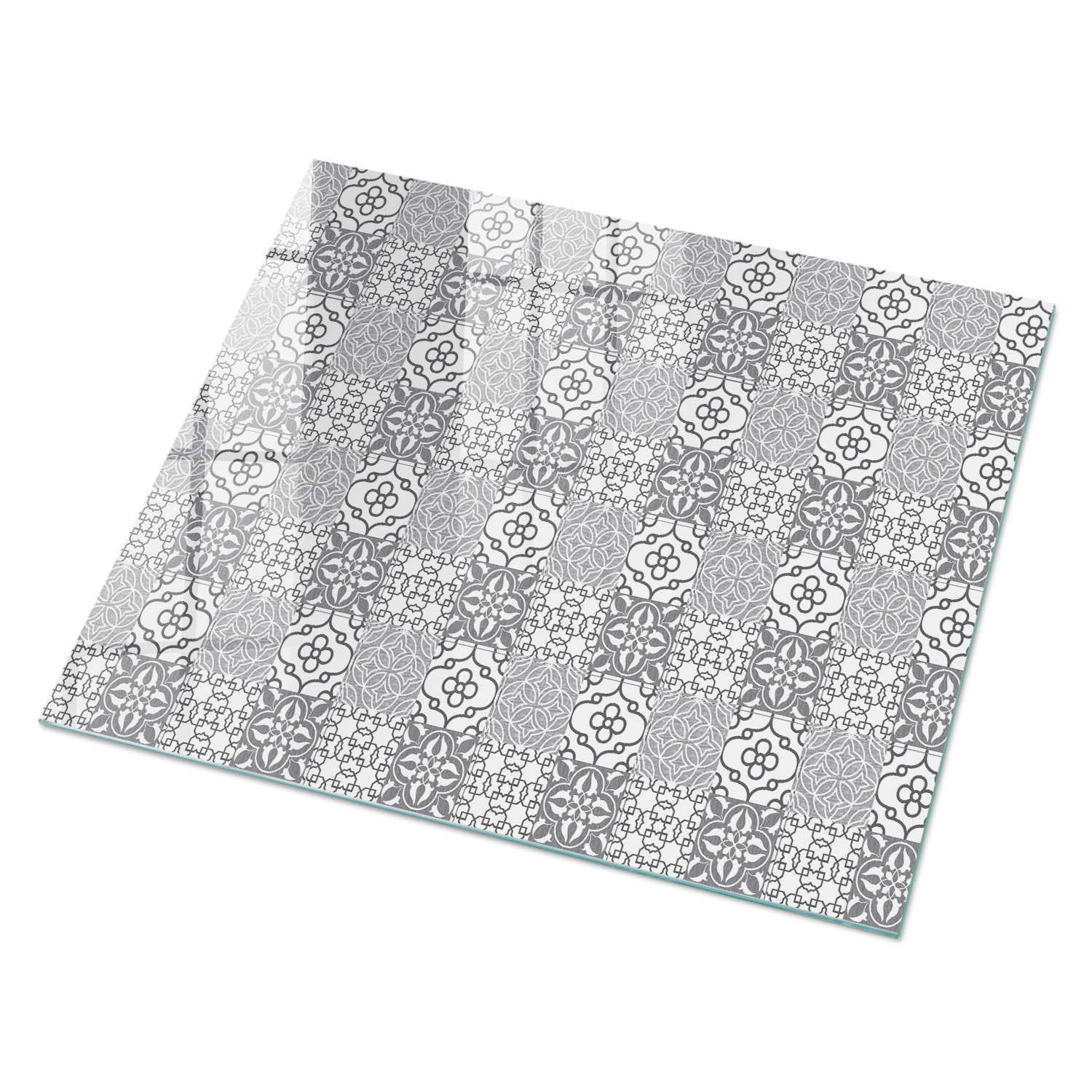 GLASPLATTE 80x60 cm – Stilvolles Mosaik - Grau, Glas (0.4/80/60cm) - ArtPrintCave