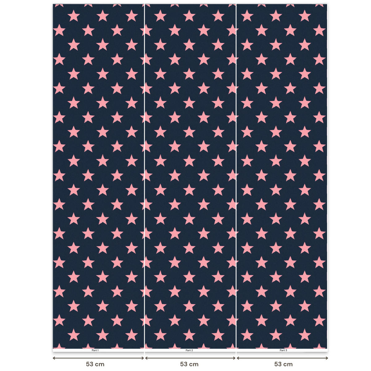 KINDERTAPETE - Muster - Sterne - Rosa - 160x200 cm - Anthrazit, Papier (160/200cm) - OnlyWow