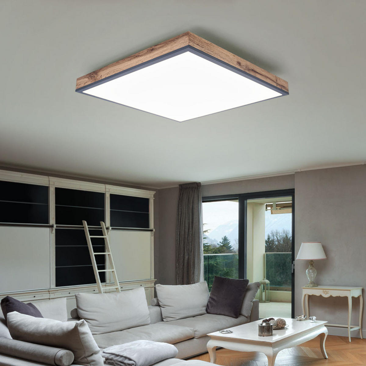 LED PANEL Aufbau Opal Weiß 30 cm - Braun, Metall (30/30/6cm)