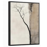 LEINWAND Bilder mit Rahmen - Wabi sabi - Pflanze - Beige - 30x40 - Taupe, Textil (30/40cm) - MuchoWow