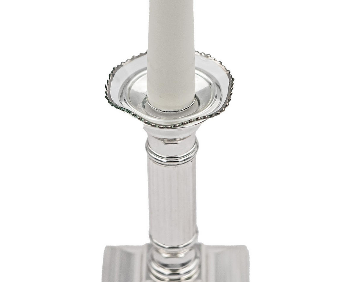 GLAS-KERZENMANSCHETTE (Bobeches) Gezackt, gewellt Silber für Kerzen bis Ø 25 mm - Transparent, Paraffin (7/0.2/7cm) - Holfeuer Crystal Design