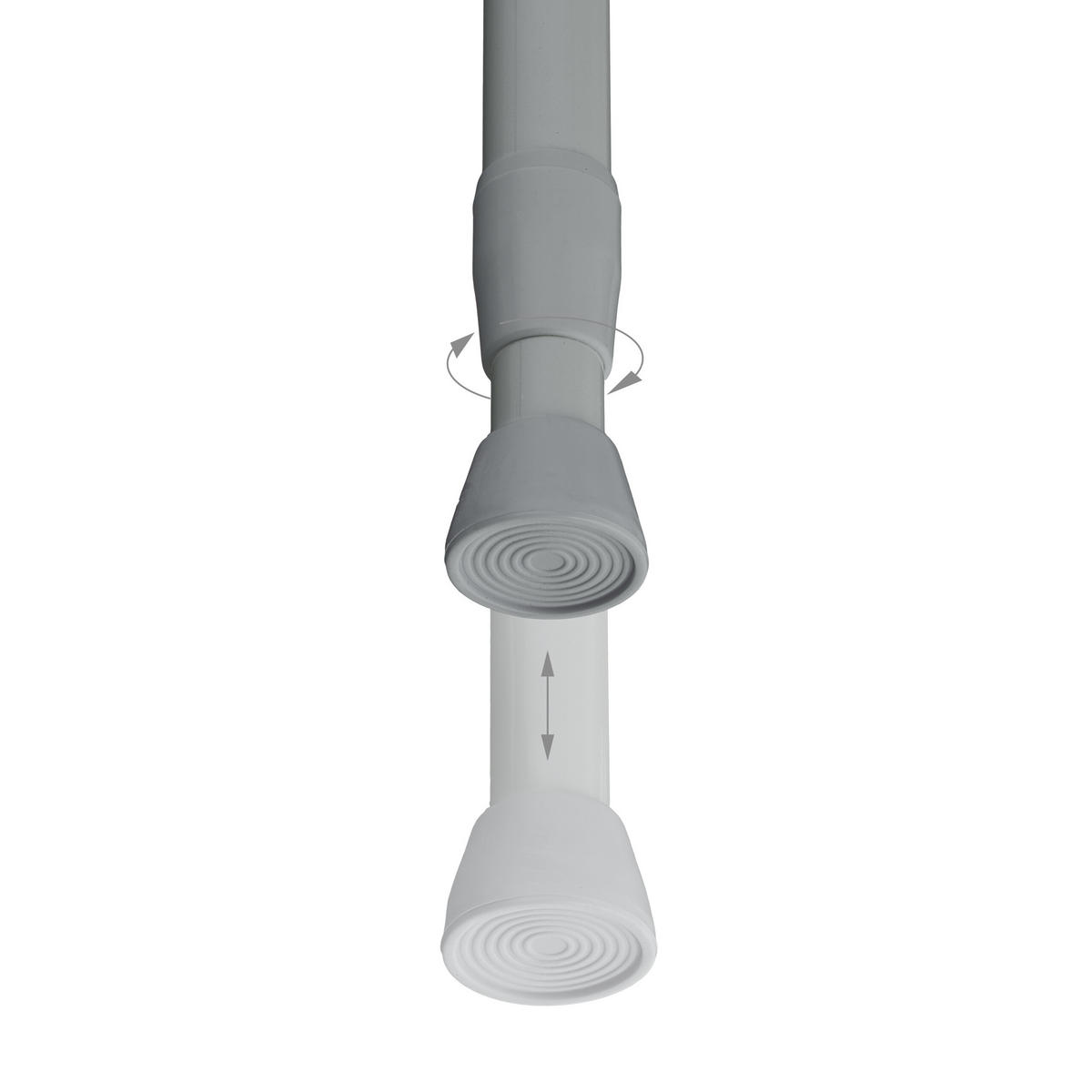 TELESKOPSTANGE - Grau, Kunststoff/Metall (2.5/280cm) - Relaxdays