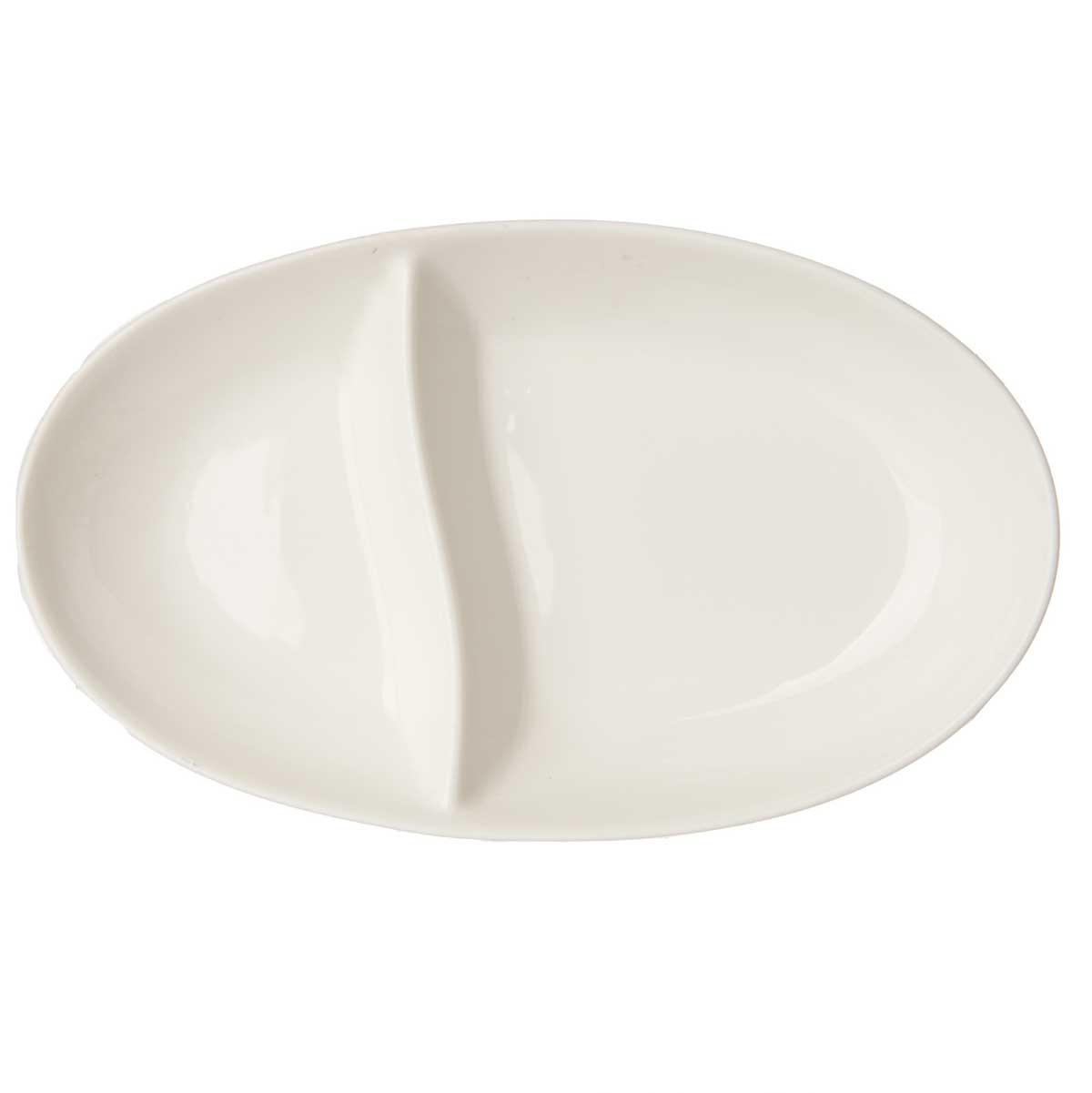 SNACKTELLER Porzellan Oval 12/20/3 cm - Weiß, Keramik (20cm) - Vessia