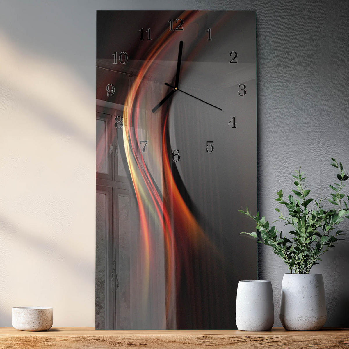 WANDUHR 60x30 cm - Löwenzahn - Multicolor, Glas (30/60/0.4cm) - TULUP