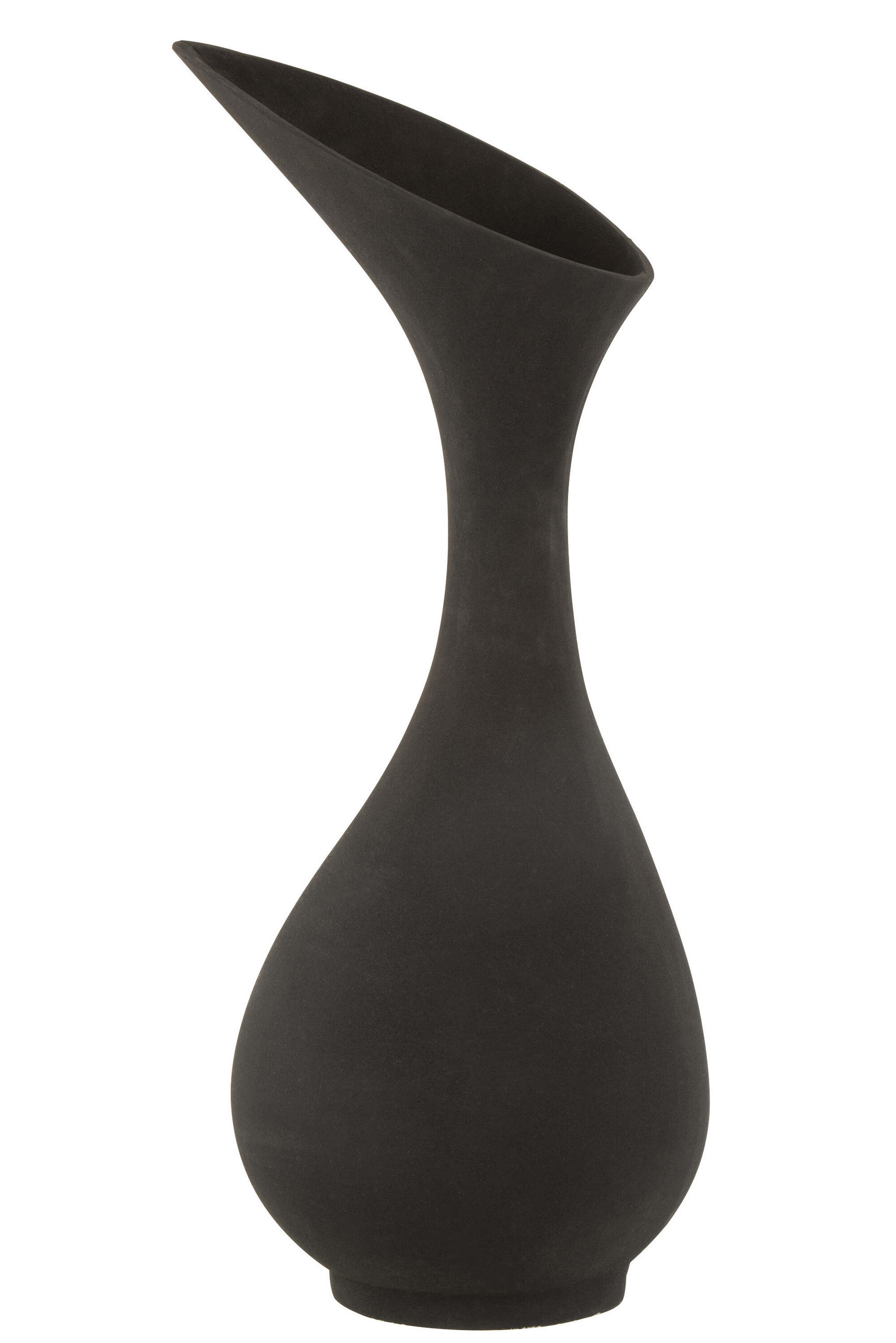 VASE OLIVIA - Aluminium - Schwarz - L - Ø 35 cm - Schwarz, Metall (77.5cm) - J-Line