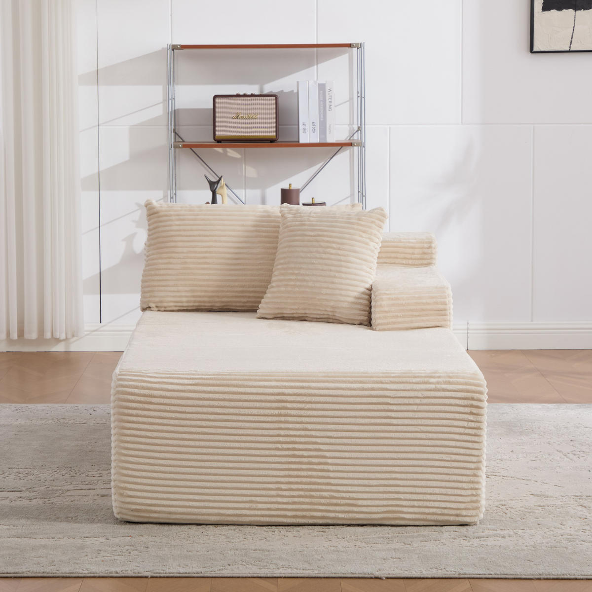 SOFAELEMENT 174/100/74.5 cm Beige mit rutschfestem Boden - Beige, Textil (100/74.5/174cm) - Oxeza