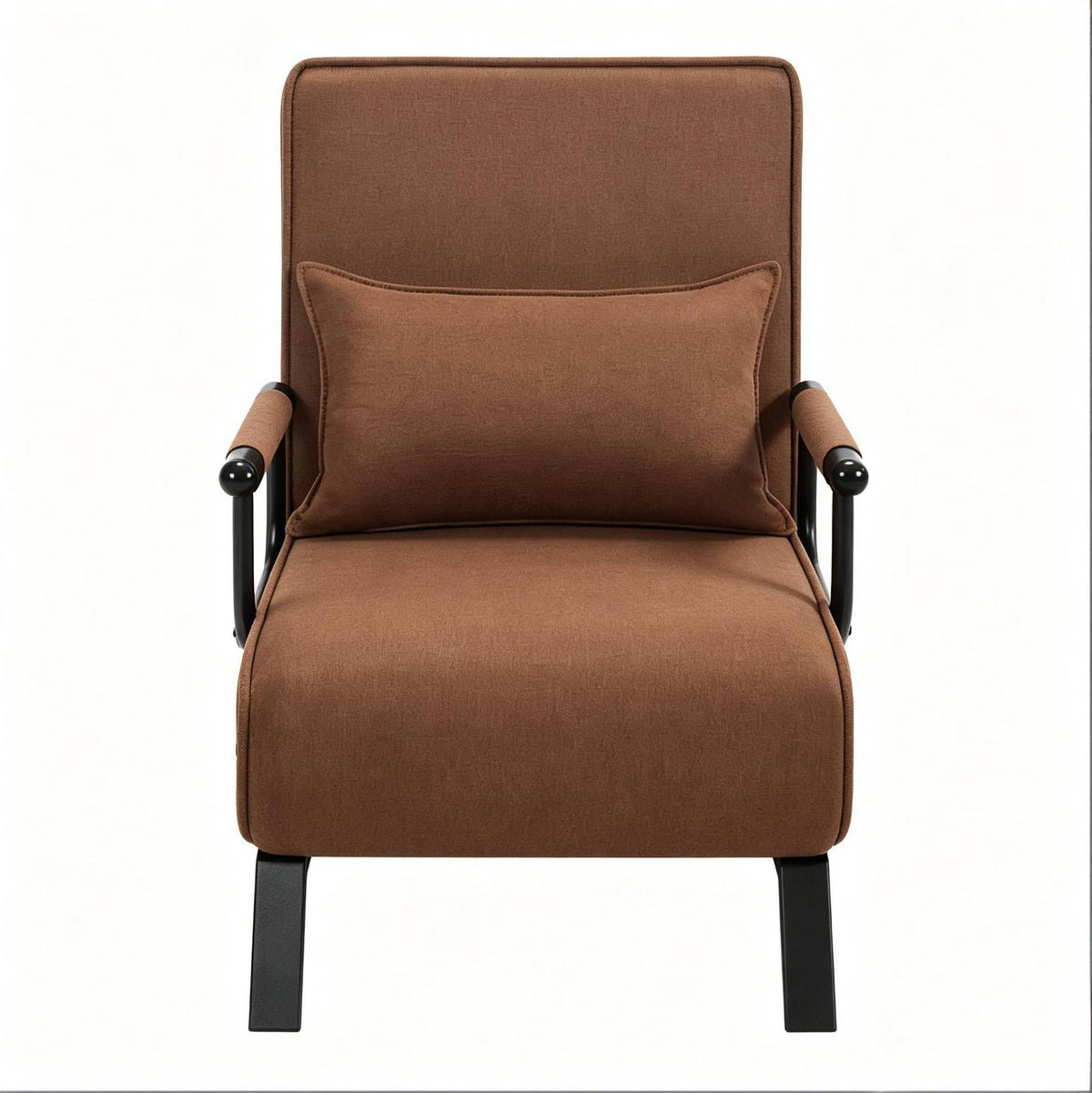 SCHLAFSESSEL 78/65/75 cm braun aus Leinen und Metall, 3-in-1 - Braun, Kunststoff (75/78/65cm) - OKWISH
