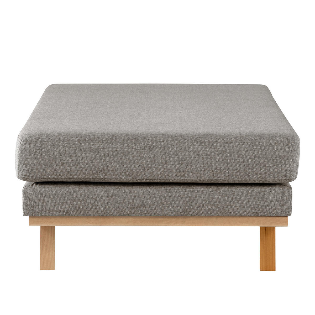 HOCKERBANK - Graubraun/Buchefarben, Buchenholz/Textil (180/43/81cm) - home24