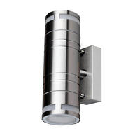 LED AUSSEN-WANDLEUCHTE Edelstahl Silber Up & Down - Silberfarben, Glas (6/17.8/11cm)