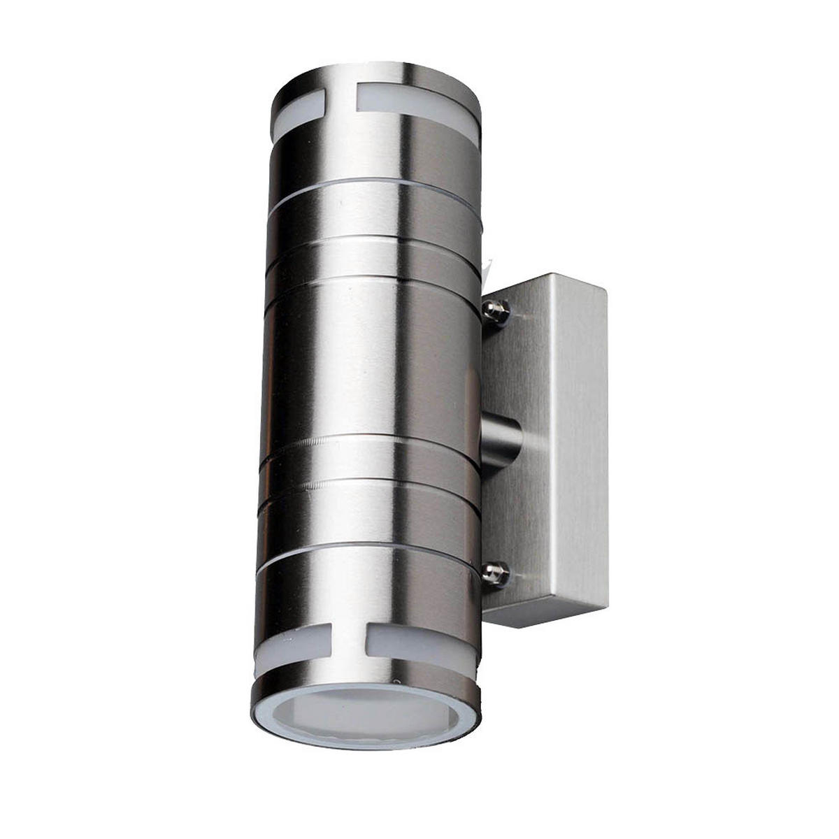 LED AUSSEN-WANDLEUCHTE Edelstahl Silber Up & Down - Silberfarben, Glas (6/17.8/11cm)